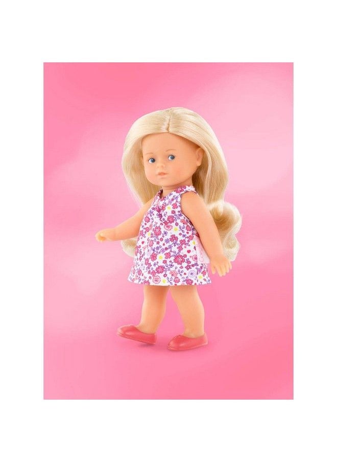 Corolle Mini Corolline Rosy 8" Doll With Blond Hair And Floral Dress For Kids Ages 3 Years And Up  - Image 5