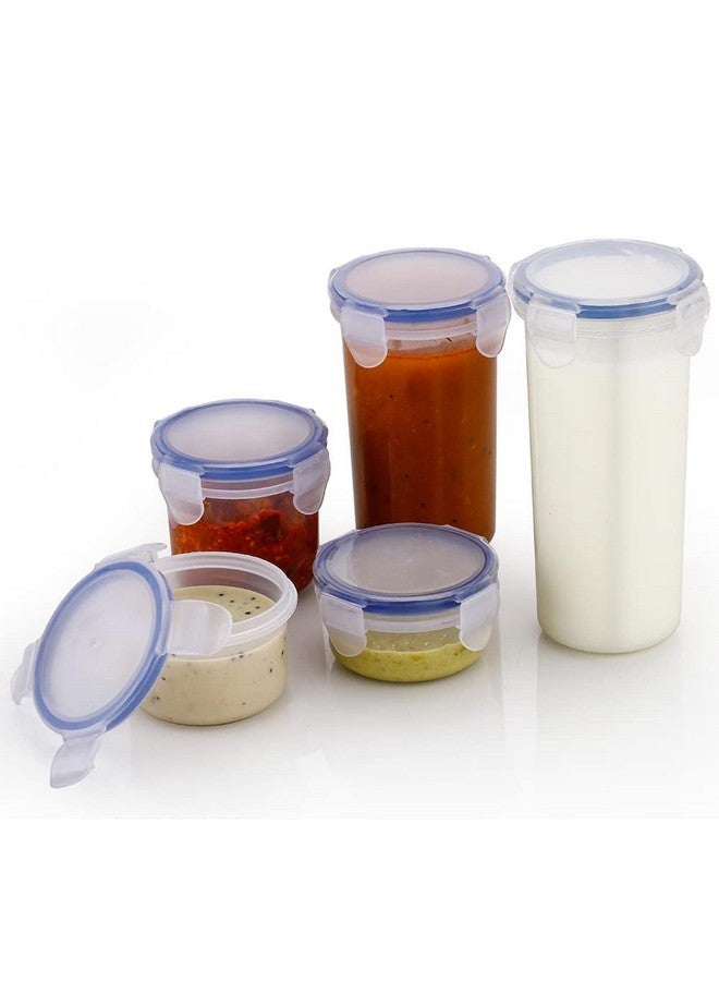 MODINITY Plastic Storage Container Set of 5 (110ml-500ml) | Modular Fridge Organizer with Lids | BPA-Free, Airtight, Stackable Kitchen Box for Snacks, Fruits, Pantry & Food Storage - Image 1