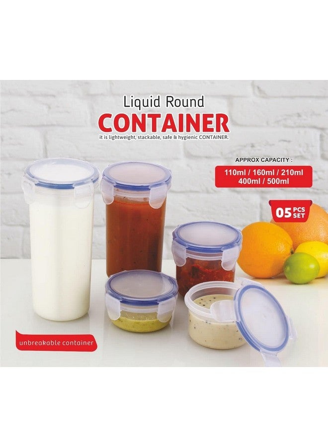 MODINITY Plastic Storage Container Set of 5 (110ml-500ml) | Modular Fridge Organizer with Lids | BPA-Free, Airtight, Stackable Kitchen Box for Snacks, Fruits, Pantry & Food Storage - Image 2