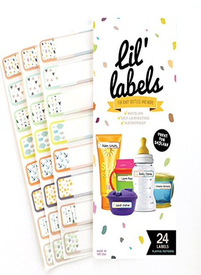 Lil' Labels (Playful Patterns/Highlighter) - Daycare Value Pack Bottle and Clothing Waterproof, Playful Pattrens, Highlighter - Image 2