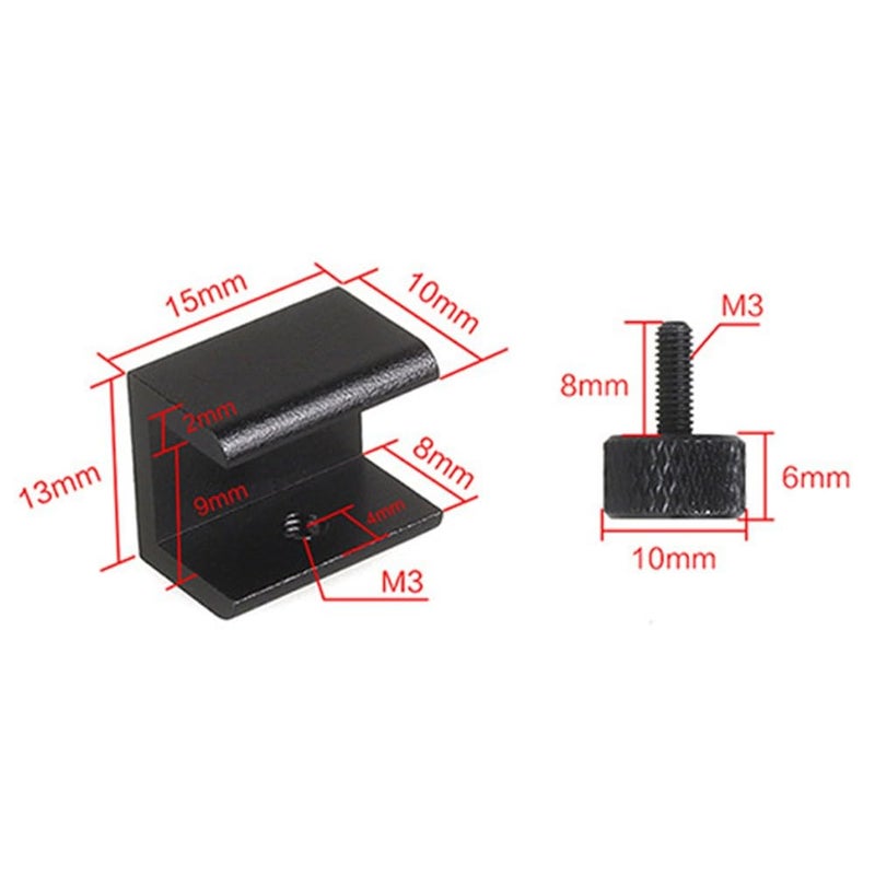 Aluminum Bed Clips 4 Pack Adjustable for 6 9mm Glass Platform with Anti Backlash Spring - Image 5