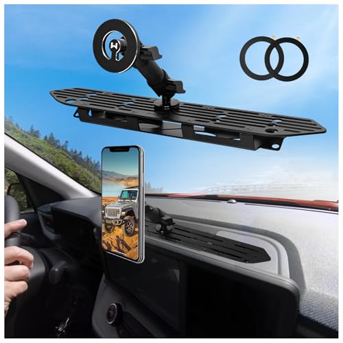 WXRYLYN 2018-2023 Wrangler JL Dash Phone Mount Magnetic Phone Holder for 2018-2023 J eep Wrangler JL (NOT 4xe) 2020-2023 Gladiator Metal Dash Platform Phone Mount 2023 Wrangler Cell Phone Holder - Image 2