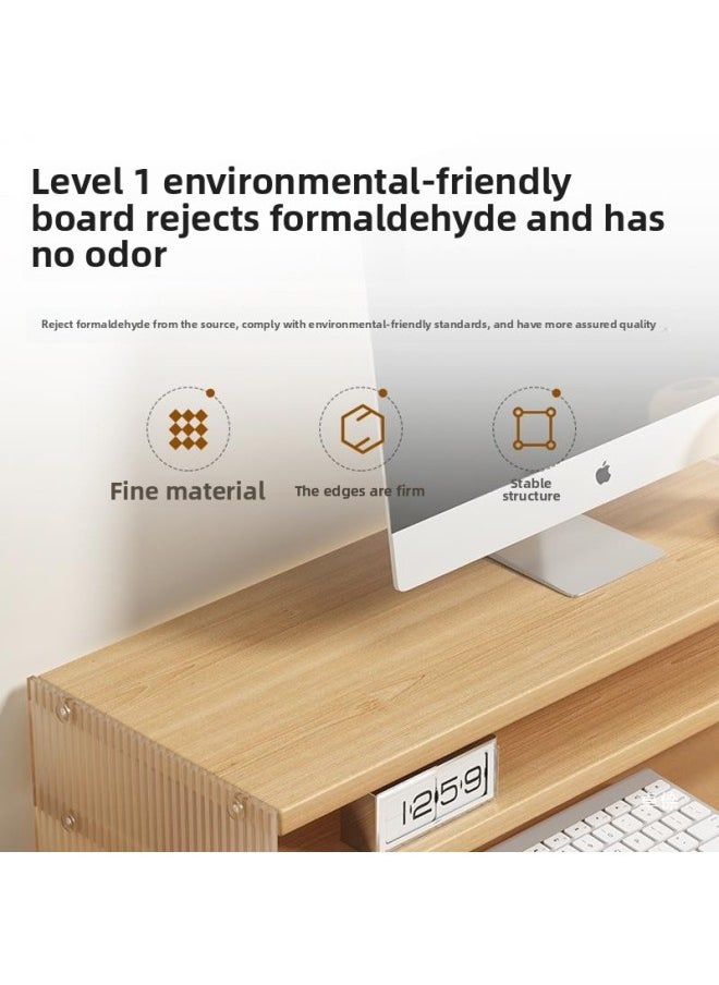 Generic - Station Computer Rack Laptop Portable Computer Bracket Desktop Display Pad High Storage Rack Storage Rack-Color:Suspension Acrylic-White [Double Layer]] - Image 1