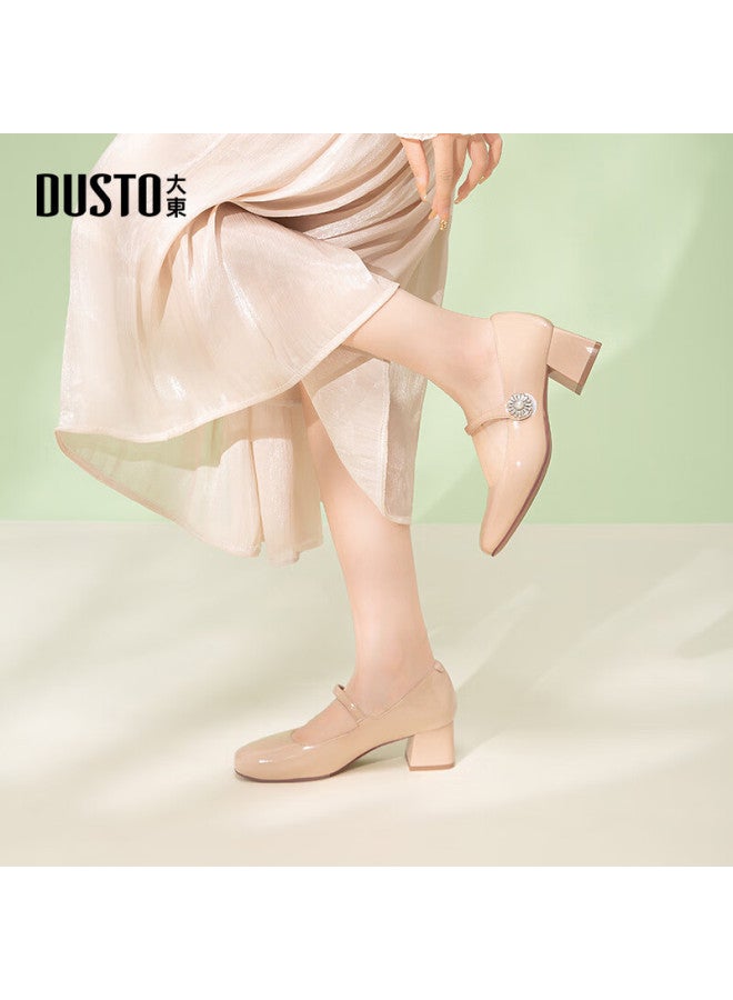 Dusto Mary Jane Women's Shoes New Spring Fashion Velcro 0088 Beige Size 35 - Image 2