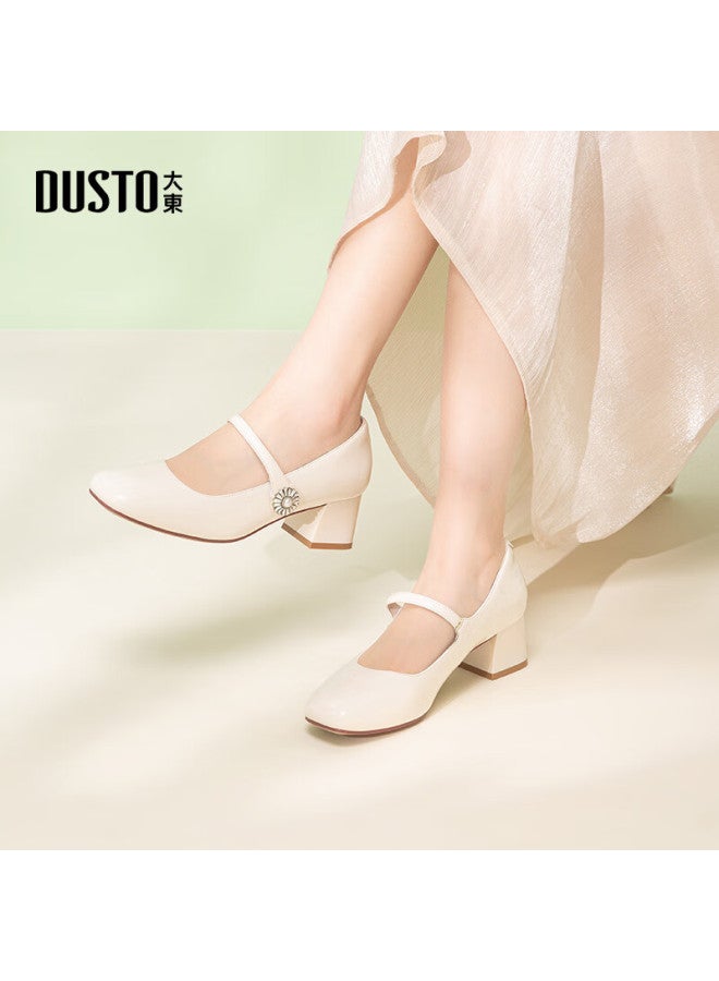 Dusto Mary Jane Women's Shoes New Spring Fashion Velcro 0088 Beige Size 35 - Image 1