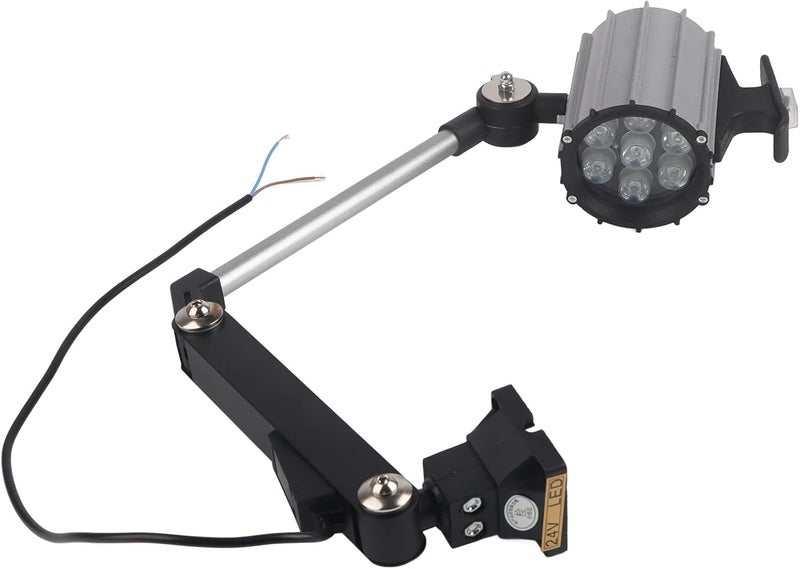 GLOGLOW LED Worklight, Accessory Lights 7W 24V Adjustable Angle 360 Degree with Direct Mount Holes for Machine Shop Auto Parts Maintenance Beauty Nails Reading LED Worklight, High Light (Silver Black) - Image 1