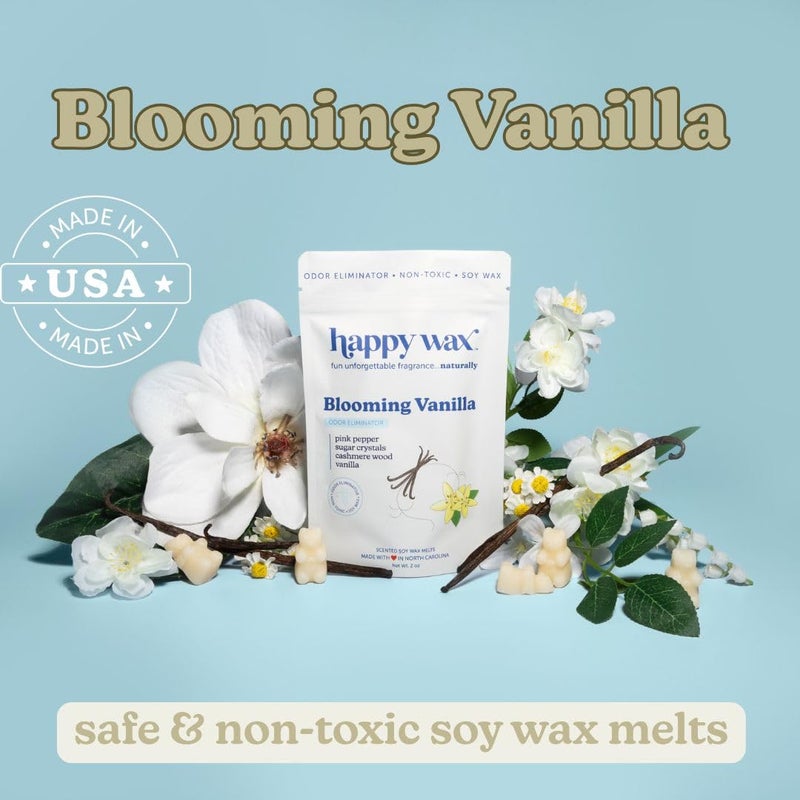 Happy Wax Odor Eliminating Scented Soy Wax Melts â€“ Blooming Vanilla â€“ Pet-Safe, Non-Toxic, Perfect for Use with Wax Warmers - for Home Fragrance & Freshness - 4 oz Pouch - Image 5