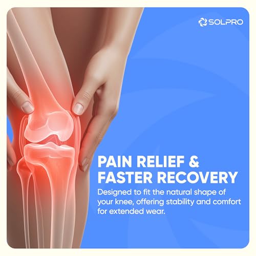 Solpro KneeVantage Knee Pads for Men & Women | Joint Stabiliser for All Sports, Gym & Rehab Workouts | Joint Pain Relief for Active Lifestyle Injury Recovery & Arthritis (Dark Grey/Blue) - Image 3