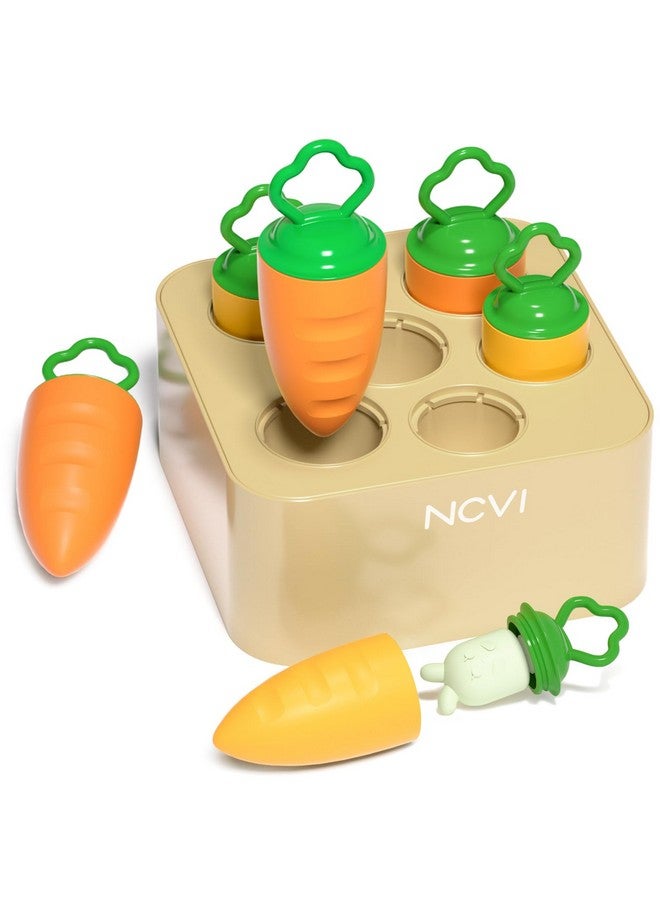 NCVI Baby Carrot Bunny Picking Toy for Harvest Games, Food-Grade Silicone Montessori Educational Carrot Pulling Sorting Toy for Toddler Girls Boys 1-3 Years Old, Easter Gift Basket Stuffers Fillers - Image 1