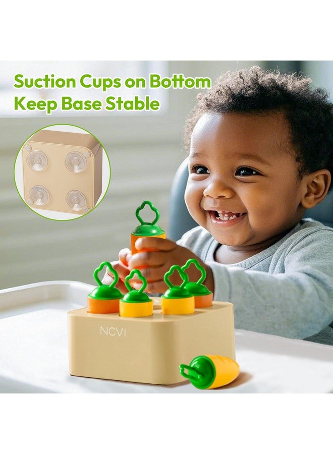 NCVI Baby Carrot Bunny Picking Toy for Harvest Games, Food-Grade Silicone Montessori Educational Carrot Pulling Sorting Toy for Toddler Girls Boys 1-3 Years Old, Easter Gift Basket Stuffers Fillers - Image 2
