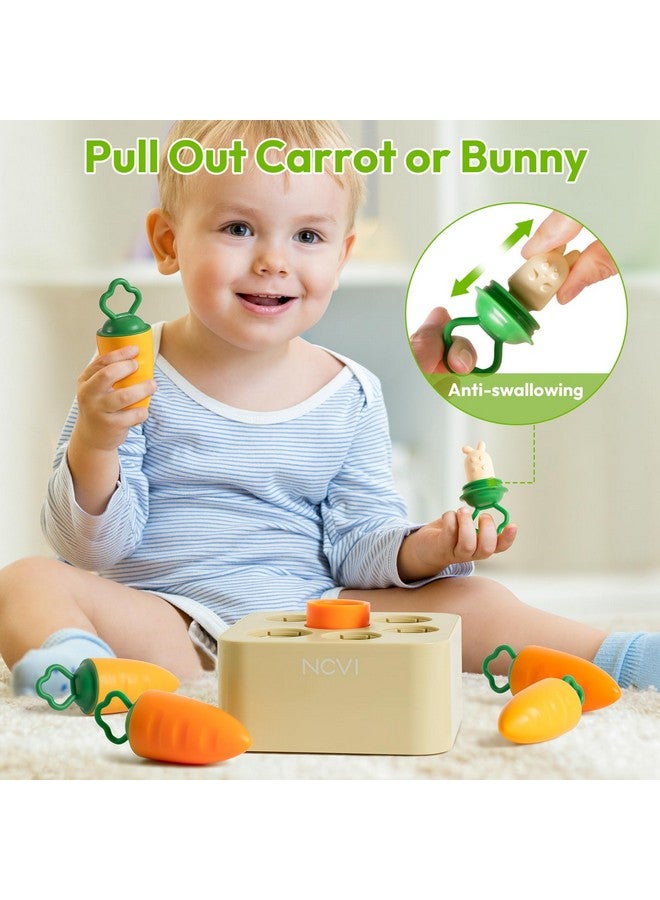 NCVI Baby Carrot Bunny Picking Toy for Harvest Games, Food-Grade Silicone Montessori Educational Carrot Pulling Sorting Toy for Toddler Girls Boys 1-3 Years Old, Easter Gift Basket Stuffers Fillers - Image 3