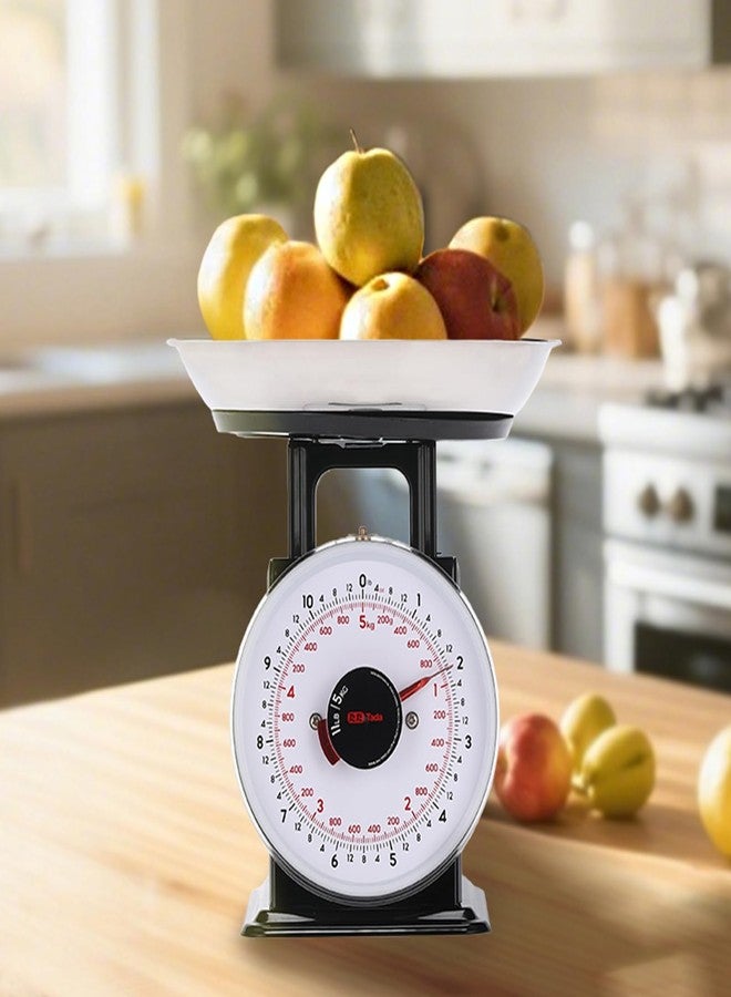 ta da Tada 11lb Analog Kitchen Mechanical Food Scale Weighing Dial Scale with Bowl - Image 5
