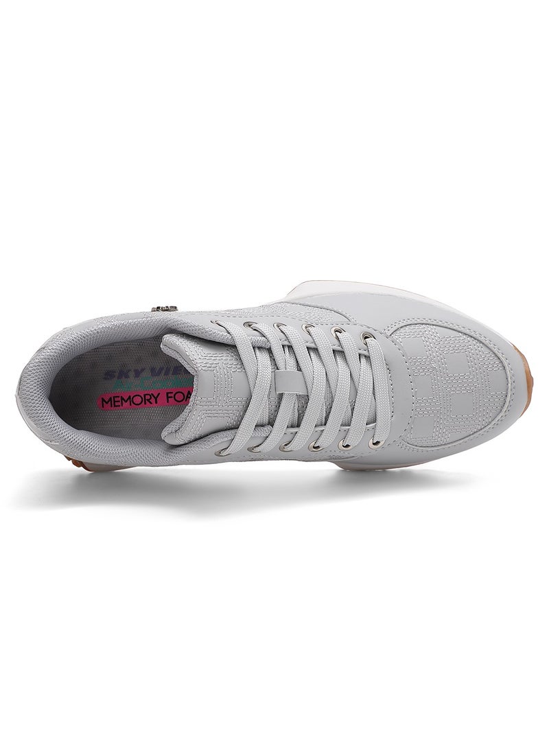 Sky View Women's Platform Fashion Sneakers Retro Classic Trainers Casual Lace-up Stylish Running Walking Shoes  - Image 5