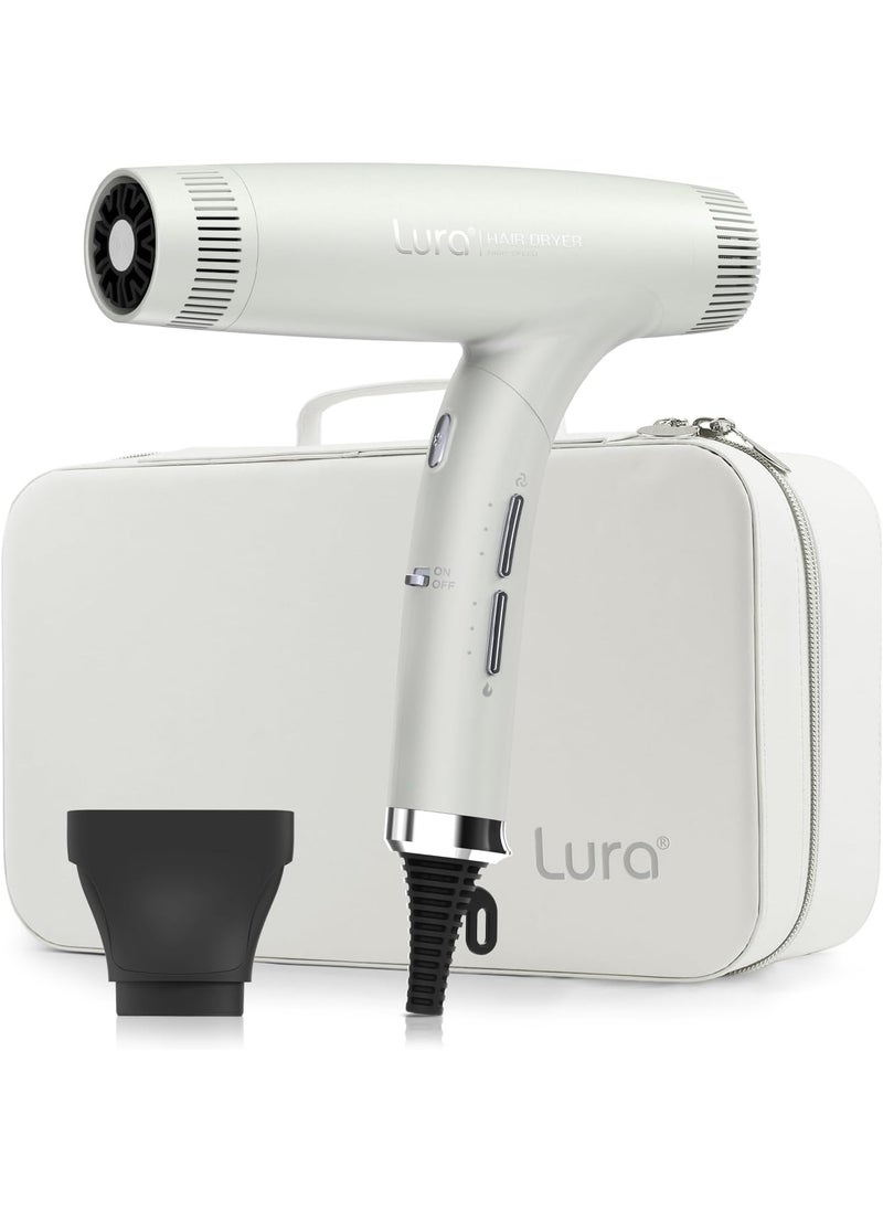 LURA High Speed Ionic Hair Dryer:Portable Hair Blow Dryer for Women,1500w Professional Hair Dryers for Salon,Compact Mini Blowdryer with Travel Case for Travel,Quiet Lightweight Hairdryers for Kids and RA 