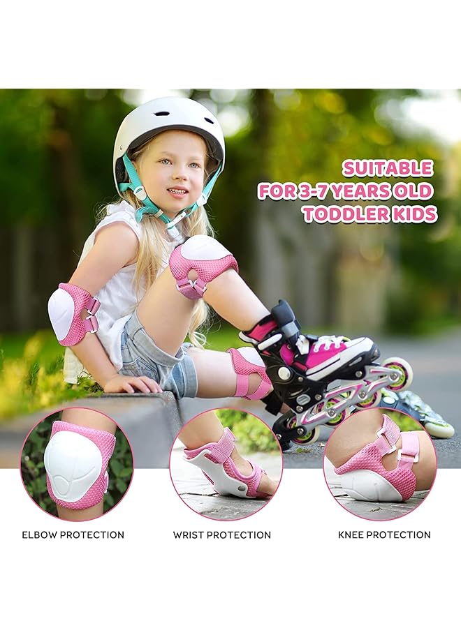 Knee Pads For Kids Adjustable Kids Protective Gear Set Knee And Elbow Pads Cycling Bmx Bike Skateboard Inline Skatings Scooter Riding Sports - Image 2