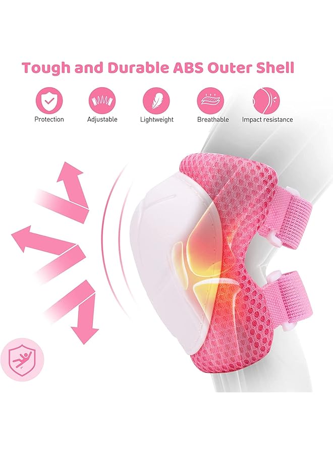 Knee Pads For Kids Adjustable Kids Protective Gear Set Knee And Elbow Pads Cycling Bmx Bike Skateboard Inline Skatings Scooter Riding Sports - Image 3