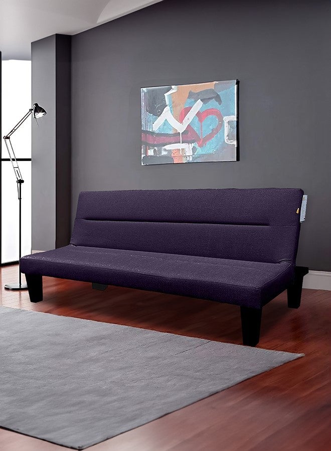 إن - هاوس أسيل | أريكه سرير 2 في 1 من المخمل 28x182x108 cm - بنفسجي غامق - Image 1