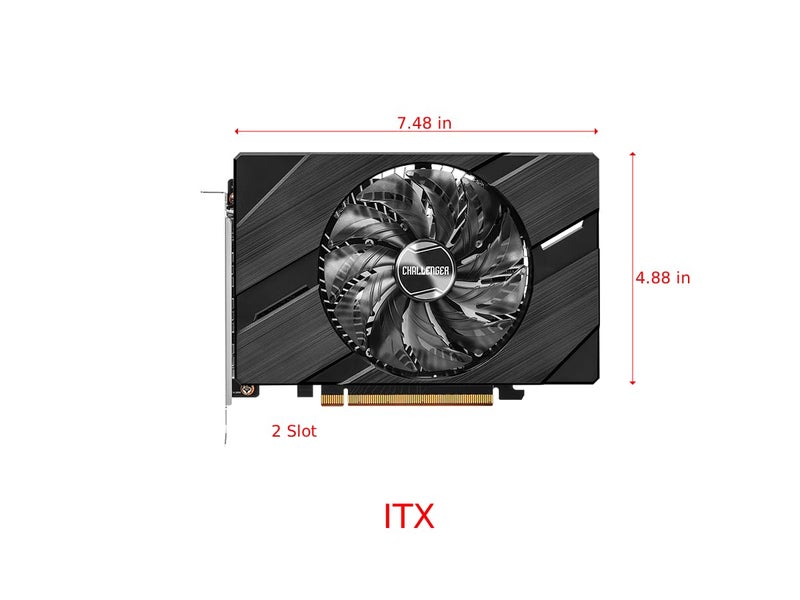 ASRock Intel Arc A380 Challenger ITX 6GB OC Graphics Card | Single Slot ITX | 2250 MHz | 6GB GDDR6 | DisplayPort 2.0 | HDMI 2.0b | 0dB Cooling | 8K Support | 500W | DirectX 12 Ultimate | PCle 4.0 - Image 2