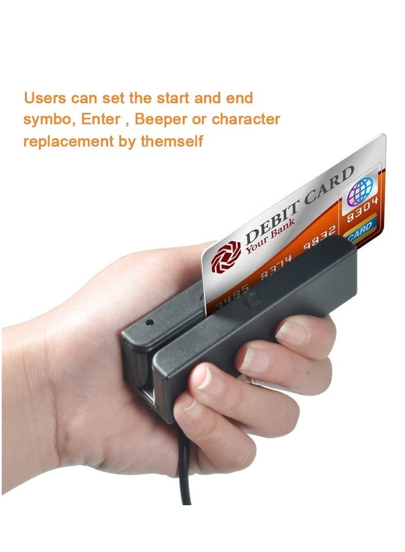 Compact USB Credit Card Reader for Magnetic Stripe with 3 Track Support, Fast and Efficient Payment Solution for Cashiers - Image 3