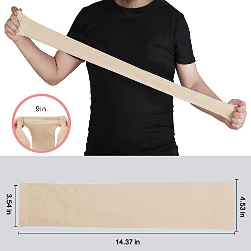 Feeke Arm Sleeves for Men and Women, Sleeve to Cover Arms for Men and Women, UV Protection Cooling 4-Pairs Anti-Slip Compression Sun Sleeves for Cycling Outdoor Sports Beige - Image 5