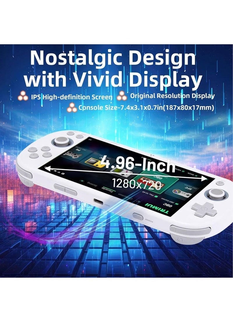 Generic - Trimui Smart Pro 5-inch Handheld Game Console Preinstalled Emulator System 128GB (White) - Image 1