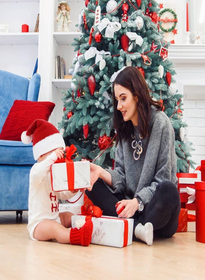 زاندو قبعة زاندو 2025 للأطفال الصغار - قبعة سانتا ناعمة ودافئة للأطفال وحديثي الولادة، قبعة صوفية حمراء، قطعة واحدة، مقاس 3-6 أشهر - Image 4