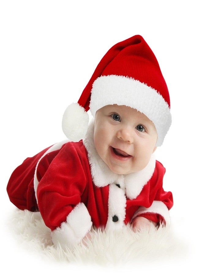 زاندو قبعة زاندو 2025 للأطفال الصغار - قبعة سانتا ناعمة ودافئة للأطفال وحديثي الولادة، قبعة صوفية حمراء، قطعة واحدة، مقاس 3-6 أشهر - Image 1