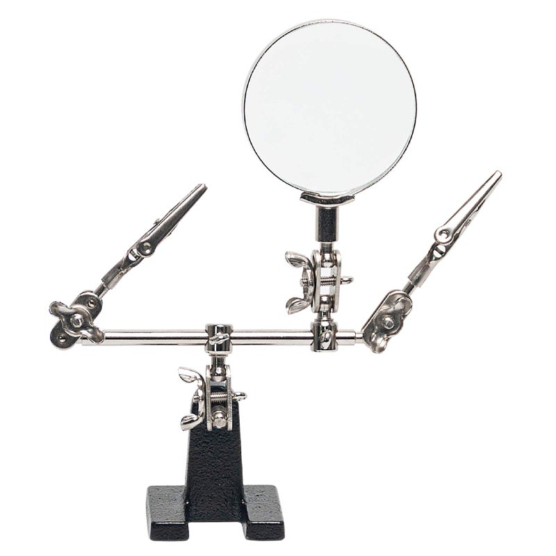 AORAEM Helping Hands Magnifier with Dual Adjustable Alligator Clips in 25X Magnifying Glass Soldering Station for Crafting Hobby Micro Objects Not Include Battery
