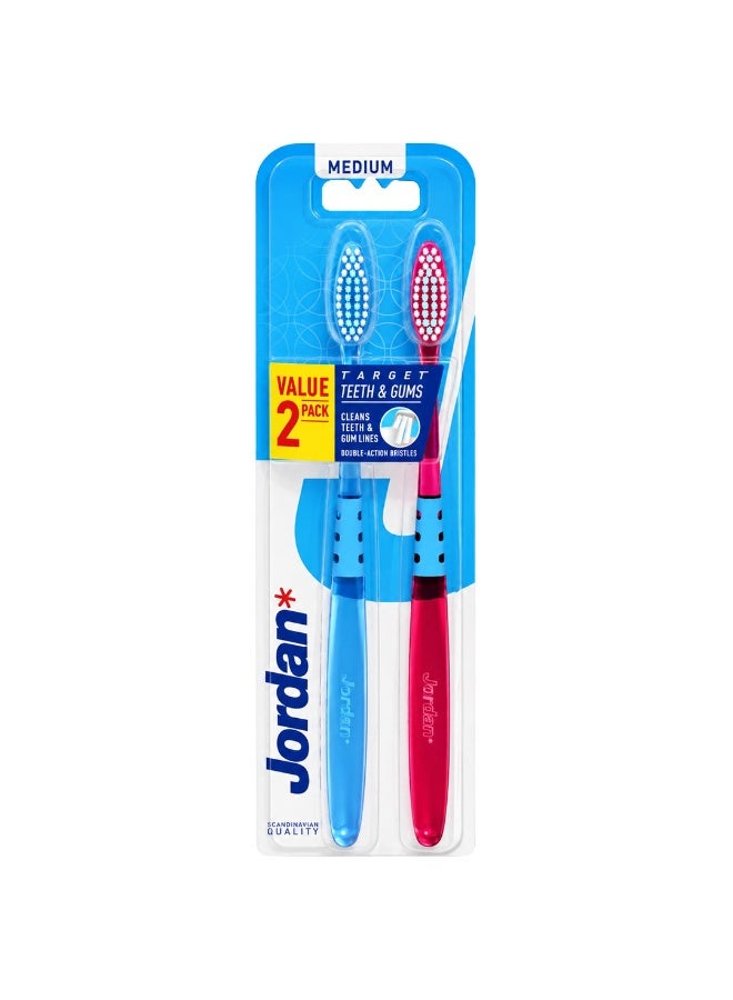 Target Teeth & Gums Toothbrush Medium - 2 Pieces -Color May Vary