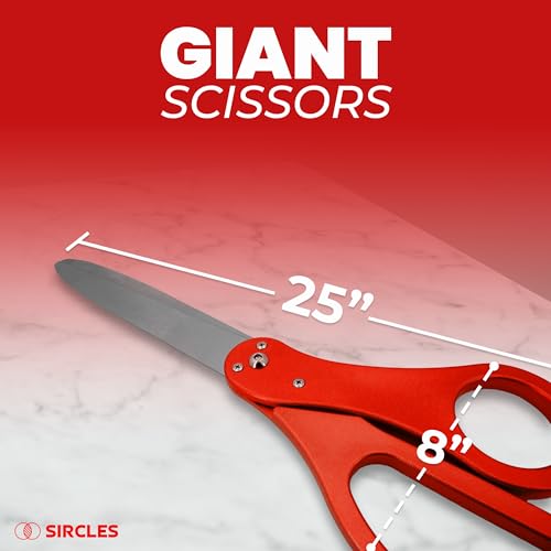 SIRCLES Grand Opening Ribbon Cutting Ceremony Kit - 25" Giant Scissors, 5yd of 4" Wide Ribbon, 10ft Banner, 8 Red & 8 White Balloons, 19 ft Banner Rope, 2 Rolls Balloon Ribbon - Grand Opening Kit - Image 2