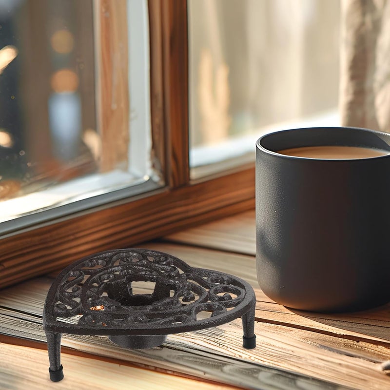 Consistent single item quality Milisten Cast Iron Tea Warmer with Heart-Shaped Teapot Stand and Tealight Candle Holder, Portable Tripod Rack for Brewing Coffee, Tea, and Hot Food, Heavy-Duty Kitchen Accessory All user friendly build Labor saving Mountain region eligible ship Easy store & transit build Multi item matching Local licensed courier All-scene tailored quality Upgraded simple practical design Foldable Multi-purpose fine material Long term heavy use compatible Light & heavy use compatible Wide daily application Tight fitted parts Long term storage compatible Easy transit optimized build Quick available purchase options Non sticky surface Temp & permanent project compatible Gulf standard sizing alternatives Diverse purchase plan Spec upgraded improved quality Heat insulation layer Pop-area nearby warehouse - Image 5