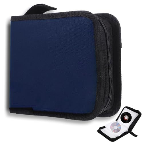 squishy CD Cover Pouch, Durable Blue CD Case for Music CDs and Game Discs, DVD Case，Compact Portable Storage Solution for Travel and Home - Image 1