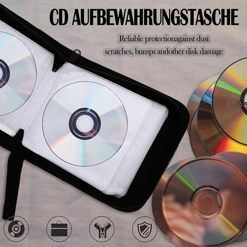 squishy CD Cover Pouch, Durable Blue CD Case for Music CDs and Game Discs, DVD Case，Compact Portable Storage Solution for Travel and Home - Image 3