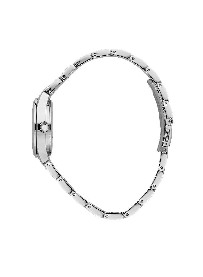 B&G Women's White Round Analog Dial with Silver Stainless Steel Band Watch - 28mm - R3853241527 - Image 3