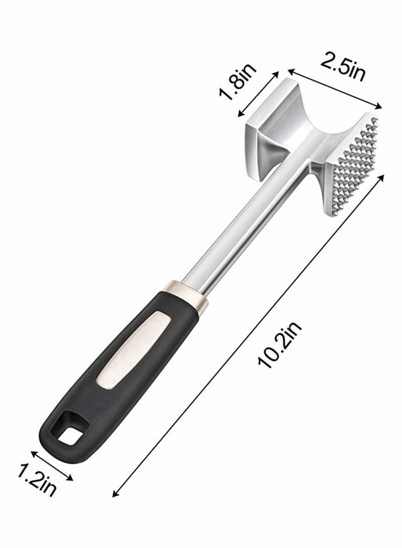 Y&D Gourmet Meat Tenderizer, Tenderizer Hammer/ Mallet Tool/ Pounder for Tenderizing and Pounding Steak, Beef Poultry, Solid Metal Construction with Rubber Comfort Grip Handle (Black)  - Image 3