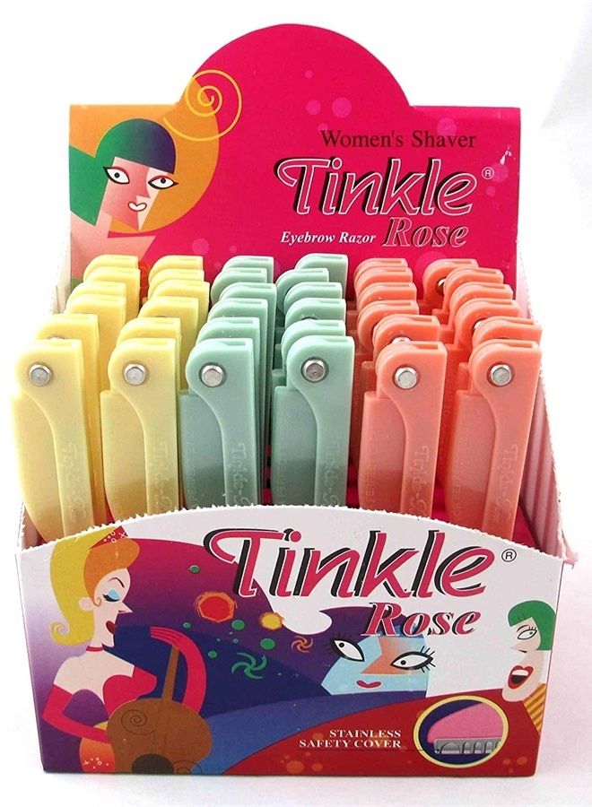 Tinkle Women's- Shaver Rose Razors - (1) Box - (36) PCS - Stainless Steele - Image 1
