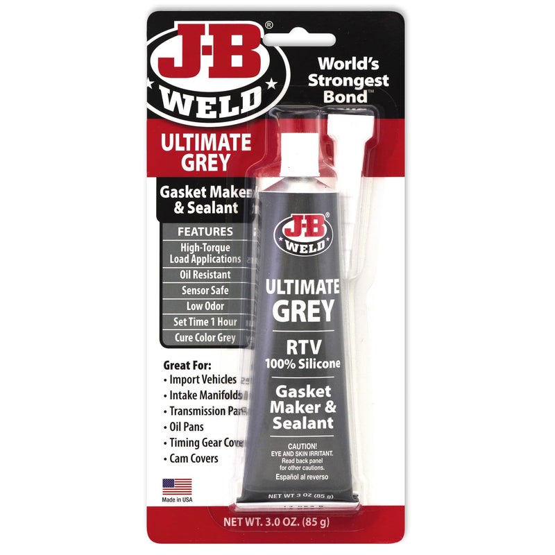 JB WELD لاصق سيليكوني، 3 أونصات، أنبوب، رمادي - Image 3