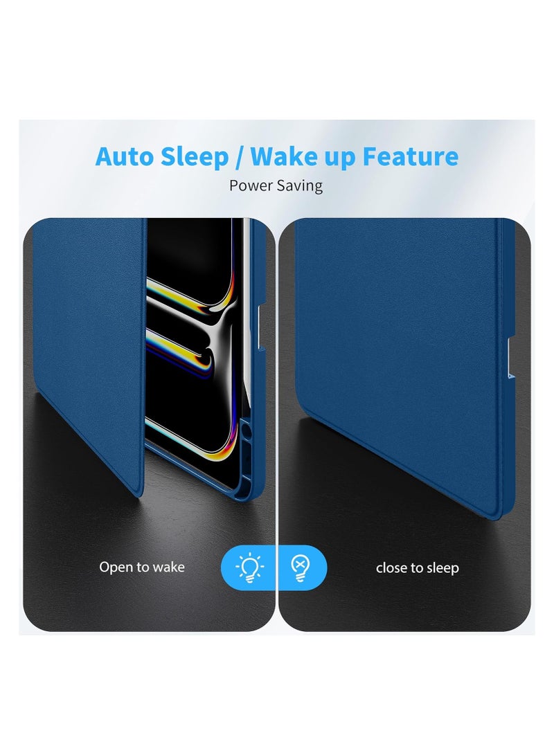 Compatible with iPad Pro 13 Inch Case 2024 M4 with Pencil Holder, Soft TPU Back Cover for iPad 13 Pro Case, Trifold Stand, Support Pencil Pro and Pencil (USB-C), Auto Wake/Sleep, Navy - Image 5