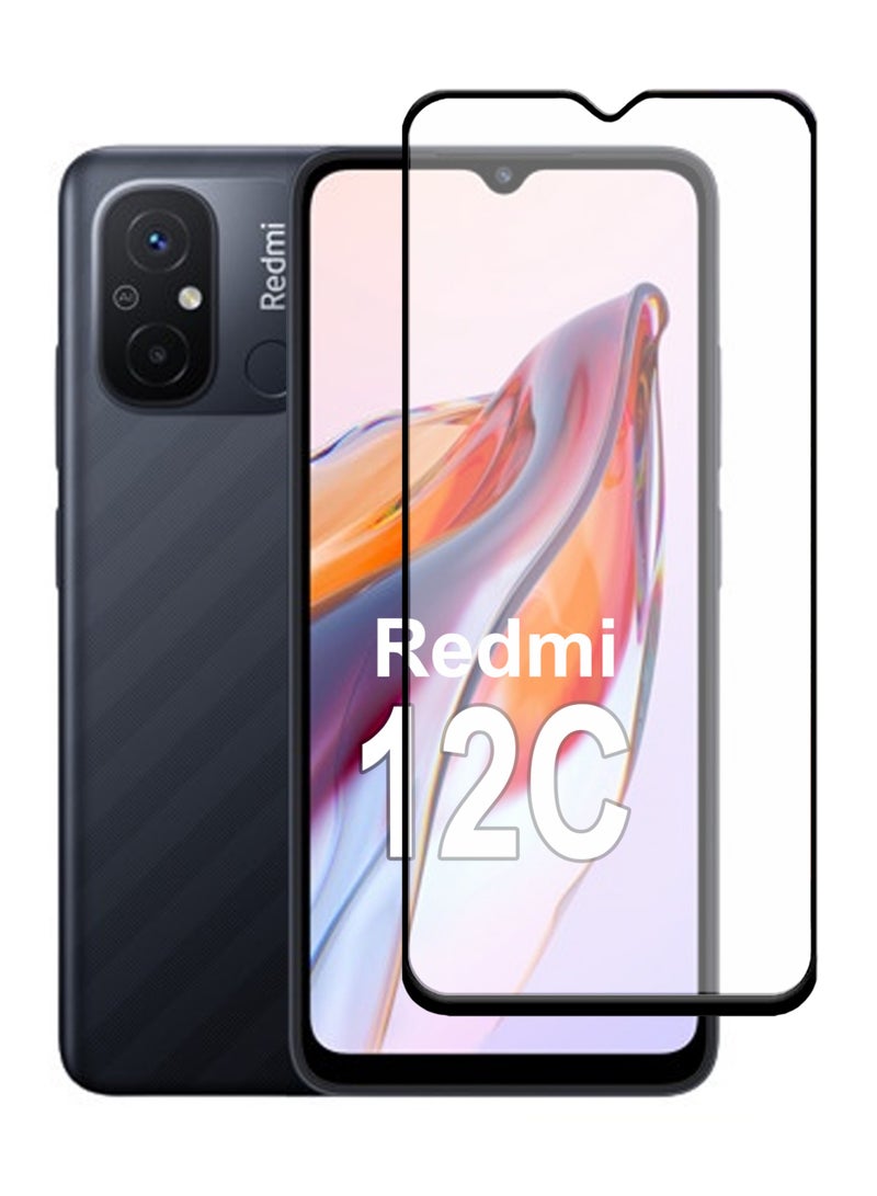 Xiaomi Redmi 12C Screen Protector – Premium Edge to Edge Tempered Glass Protector, High Transparency, Delicate Touch, Anti-Explosion, Smooth Arc Edges, Easy Installation - Image 1