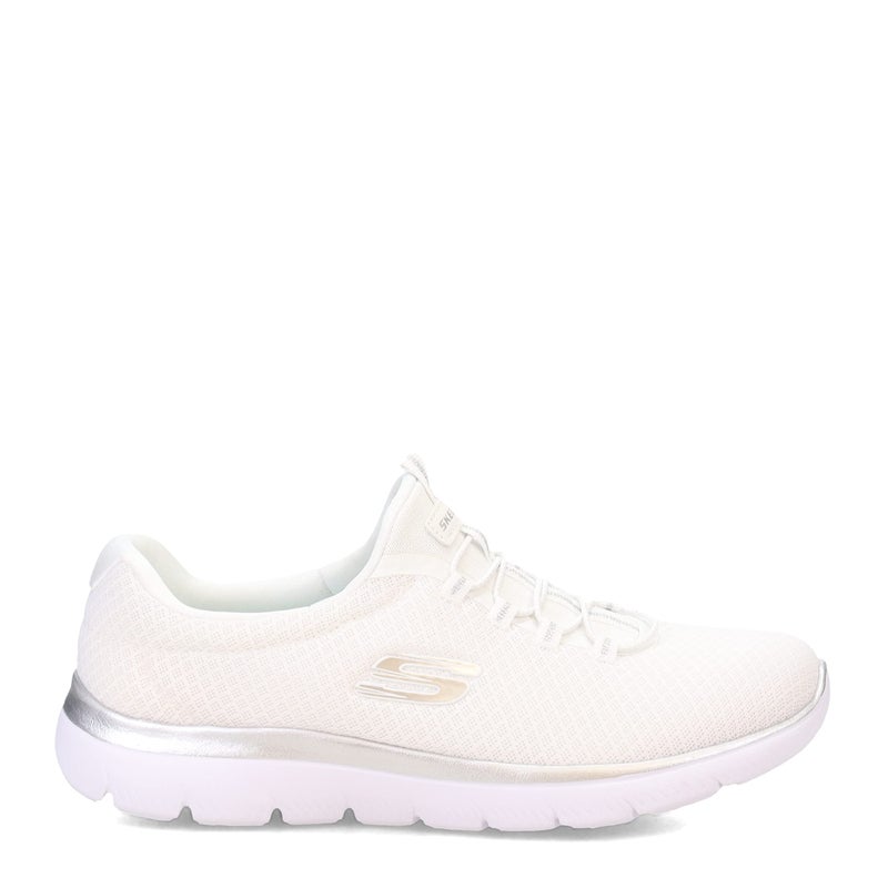 Skechers Women's Summits Sneaker, White/Silver, 11 Wide - Image 5