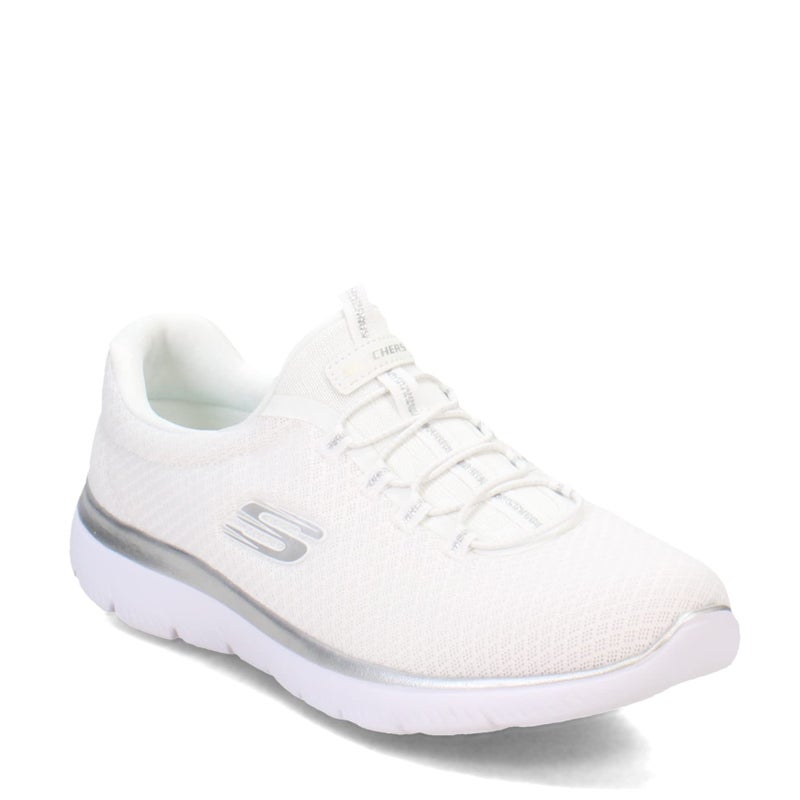 Skechers Women's Summits Sneaker, White/Silver, 11 Wide - Image 3