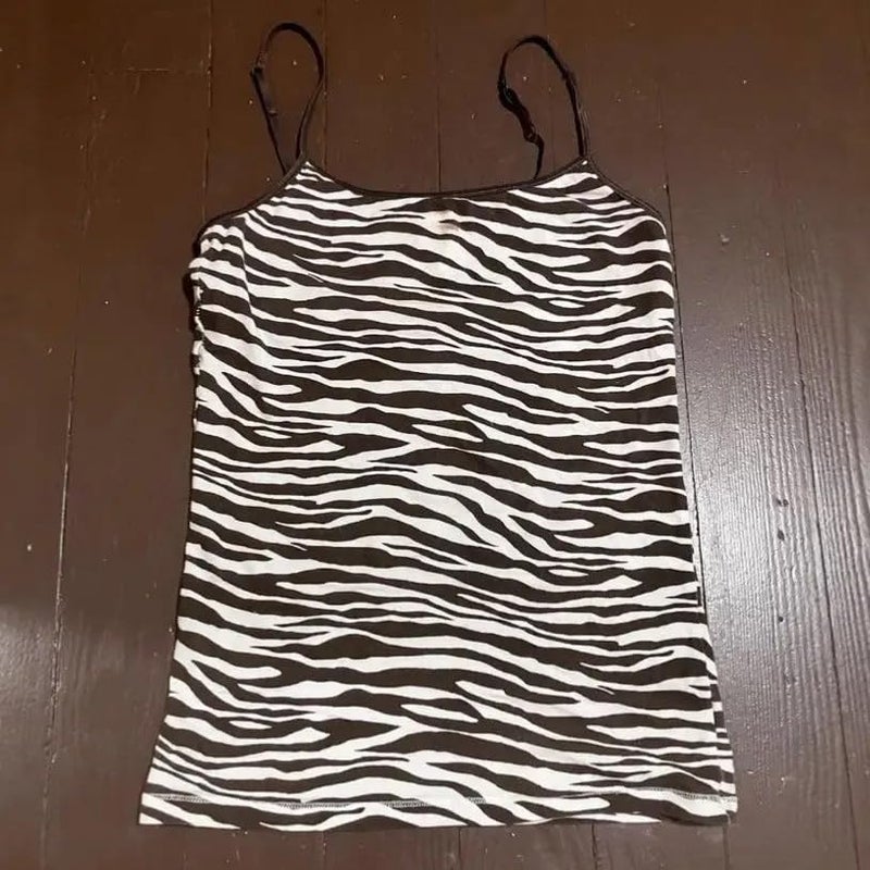 MANGMAO Striped Cropped Top Y2k Leopard Print Spaghetti Strap Tops Emo Grunge 2000 Cheetah Top Women Vintage Camisole (Small,Purple Zebra) - Image 3