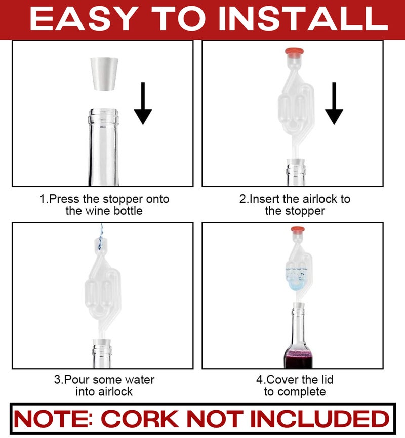 Nasmodo S-Shape Fermentation Airlock for Home Brewing Plastic Bubbler with Dust Cap for Wine Making, Beer, Kombucha & Kimchi Airlock Fermentation Tube for Wine Making kit(L17cm x W 3cm, H-0.76cm 1Pcs) - Image 5
