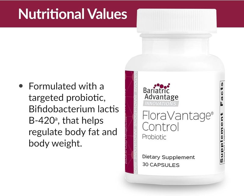 Bariatric Advantage FloraVantage Control  Probiotic Health for Bariatric Patients  Probiotic for Gut Health  Vegetarian  NonGMO  30 Capsules - Image 5