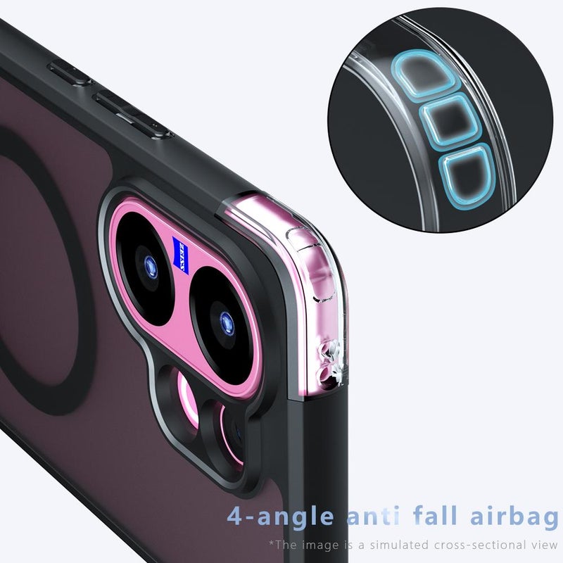 جراب هاتف Armor MagSafe PC Hybrid TPU لهاتف vivo V60 5G (أسود غير لامع) - Image 5