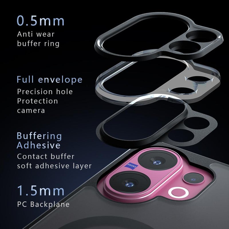 جراب هاتف Armor MagSafe PC Hybrid TPU لهاتف vivo V60 5G (أسود غير لامع) - Image 3