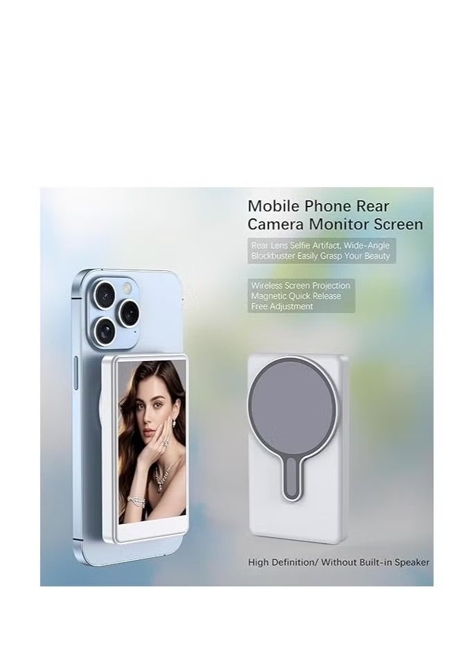 Gravity Magnetic Selfie Monitor Screen for iPhone & Android ‚Äì Wireless 1800mAh Rear Camera Display with Bluetooth Remote, Adjustable Brightness, Wide Screen View ‚Äì Perfect for Vlogging, Selfies, TikTok & Live Streaming - Image 4