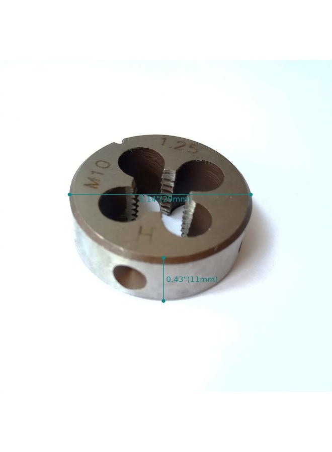 AtticZone M10x1.25 Metric Hand Thread Tap and Die Set, 1 Tapper Tap, 1 Plug Tap, 1 Round Die, Right Hand, 1.25mm Pitch (M10x1.25, Tap&Die) - Image 3