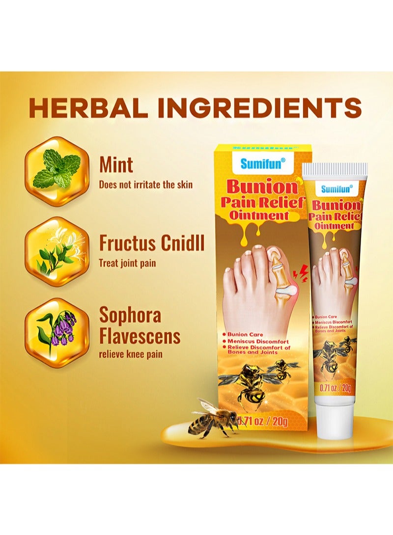 Sumifun 2 Pieces Of Bunion Pain Relief Ointment，Topical Arthritis Pain Relief Cream For Hallux Valgus And Swelling Of Toes  - Image 3