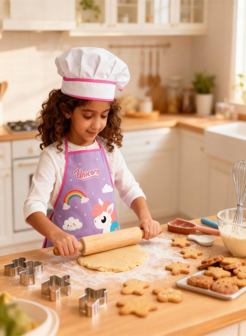 مجموعة أدوات مطبخ للأطفال مكونة من 11 قطعة مع مريلة وقبعة طاهٍ، زي طاهٍ للأطفال، مجموعة ألعاب تظاهرية - Image 1